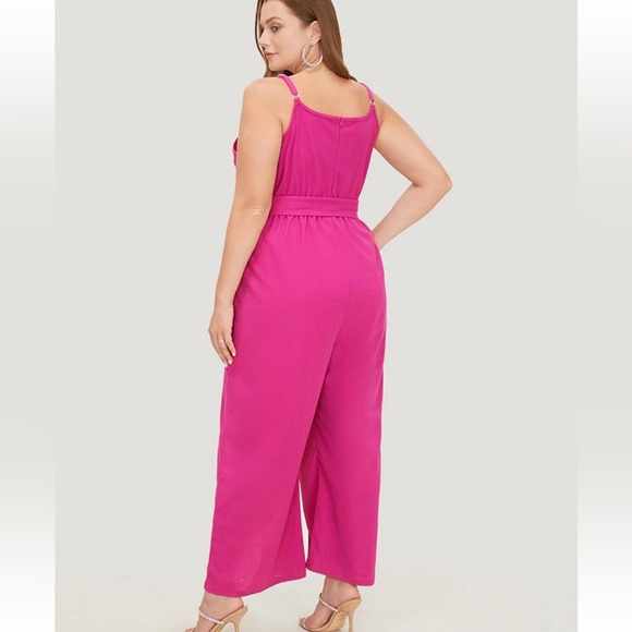 BloomChic Plus Size 3XL Plain Pocket Wrap Buckle Belt Jumpsuit us22-24 - Picture 2 of 7